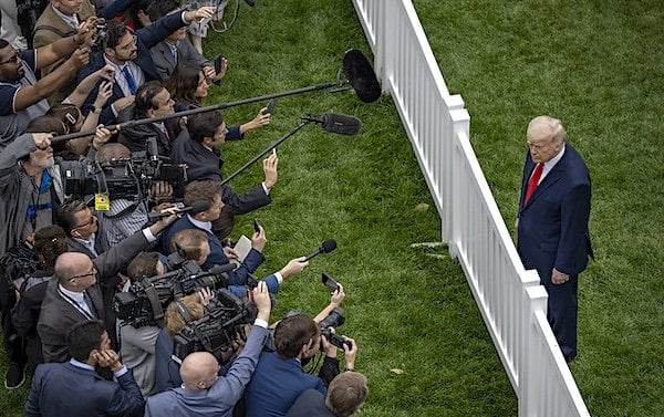 President Donald Trump arrives to the South Lawn to participate in the annual White House Easter Egg Roll, Monday, April 21, 2025.(Official White House photo by Carlos Fyfe)