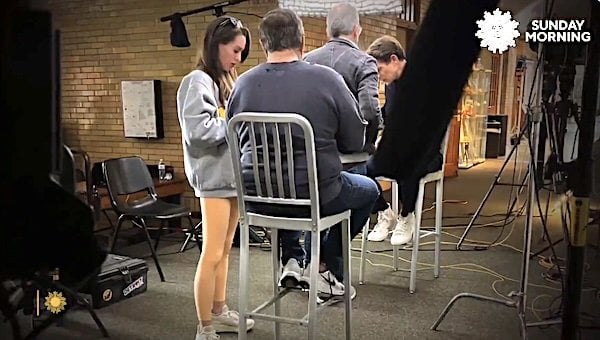 Jordon Hudson and Bill Belichick on CBS 'Sunday Morning' (Video screenshot)