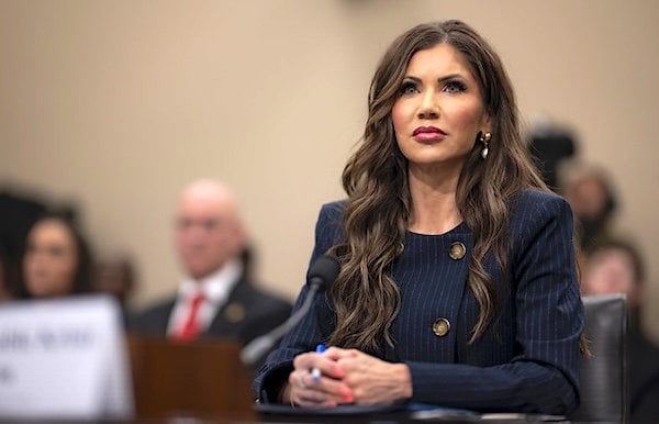 U.S. Department of Homeland Security (DHS) Secretary Kristi Noem testifies before the House Appropriation Committee Homeland Security Subcommittee in the Rayburn House Office Building on Capitol Hill in Washington, D.C., Wednesday, May 6, 2025. (DHS photo by Tia Dufour)