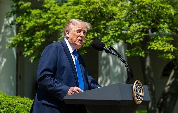 President Donald Trump delivers remarks at a National Day of Prayer event, Thursday, May 1, 2025, in the White House Rose Garden. (Official White House Photo by Joyce N. Boghosian)