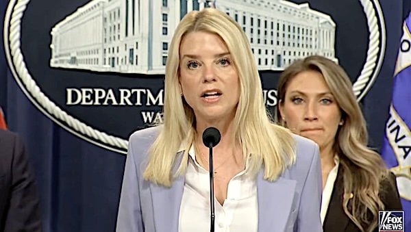 U.S. Attorney General Pam Bondi on Tuesday, May 6, 2025 (Video screenshot)