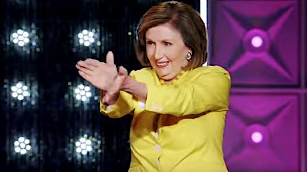 Nancy Pelosi applauds drag queen Ru Paul in June 2022. (Video screenshot)