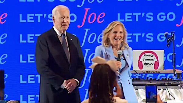 Jill Biden cheers on Joe Biden after his presidential debate performance in Atlanta on Thursday, June 27, 2024. (Video screenshot)