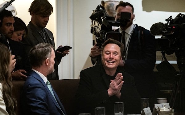 Elon Musk joins President Donald Trump at a Cabinet meeting, Thursday, April 10, 2025, in the Cabinet Room of the White House. (Official White House photo by Molly Riley)