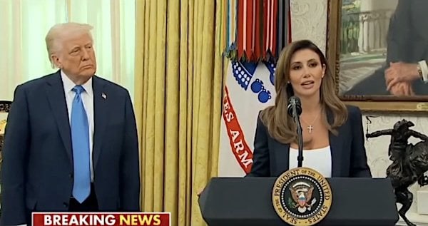 President Donald Trump and Alina Habba (Video screenshot)