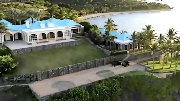 The exterior of Jeffrey Epstein's residence (Video screenshot)