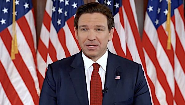 Gov. Ron DeSantis, R-Fla., suspending his presidential campaign on Sunday, Jan. 21, 2024. (Video screenshot)