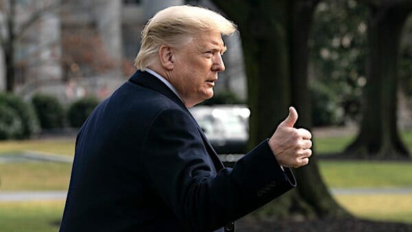 President Donald J. Trump departs the White House and prepares to board Marine One Friday, Feb. 7, 2020, en route to Joint Base Andrews and ultimately heading to Charlotte, N.C. (Official White House Photo by Joyce N. Boghosian)
