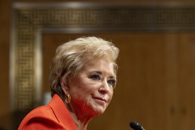 Ed. Sec. Linda McMahon Shows How It's Done After Speech Gets Interrupted by 'Clowns' – RedState