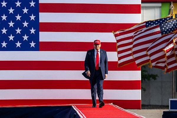 President Donald Trump arrives to the Salute to America Celebration, Thursday, July 3, 2025, at the Iowa State Fairgrounds in Des Moines, Iowa. (Official White House photo by Daniel Torok)