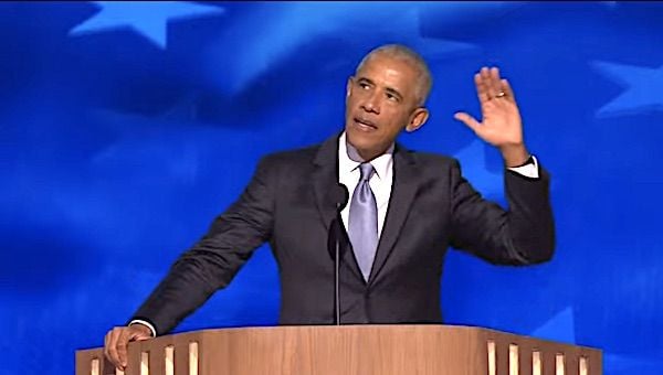 Barack Obama speaks on Night 2 of the Democratic National Convention in Chicago on Tuesday, Aug. 20, 2024. (Video screenshot)