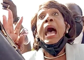 Rep. Maxine Waters, D-Calif., tells homeless people seeking housing vouchers to "go home" at an event in South Los Angeles on March 25, 2022. (Video screenshot)