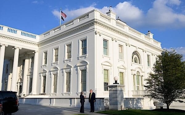 President Donald Trump walks with Chief of Staff Susie Wiles on the north side of the White House, Monday, July 21, 2025. (Official White House photo by Joyce N. Boghosian)