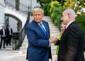President Donald Trump greets Israeli Prime Minister Benjamin Netanyahu and his wife, Monday, July 7, 2025, at the South Portico of the White House.(Official White House photo by Daniel Torok)