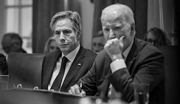 Joe Biden holds a Cabinet meeting, Monday, Oct. 2, 2023, in the Cabinet Room of the White House. Secretary of State Antony Blinken attends. (Official White House photo by Adam Schultz)