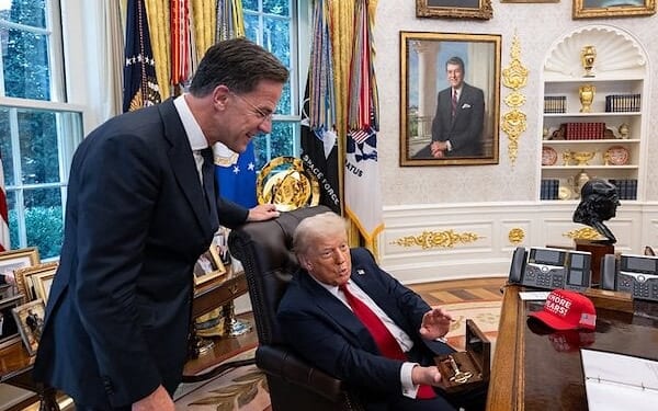 President Donald Trump meets with NATO Secretary Mark Rutte, Monday, July 14, 2025, in the Oval Office. (Official White House photo by Daniel Torok)