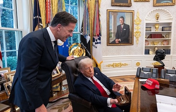 President Donald Trump meets with NATO Secretary Mark Rutte, Monday, July 14, 2025, in the Oval Office. (Official White House photo by Daniel Torok)
