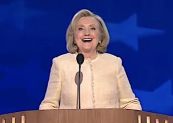 Hillary Clinton speaks on Night 1 of the Democratic National Convention in Chicago on Monday, Aug. 19, 2024 (Video screenshot)