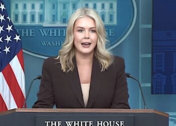 White House Press Secretary Karoline Leavitt on Monday, Oct. 6, 2025 (Video screenshot)
