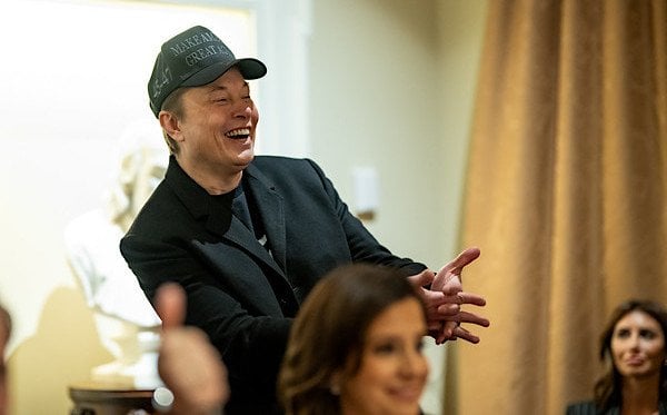 Elon Musk attends a Cabinet meeting with President Donald Trump, Wednesday, Feb. 26, 2025, in the Cabinet Room. (Official White House photo)