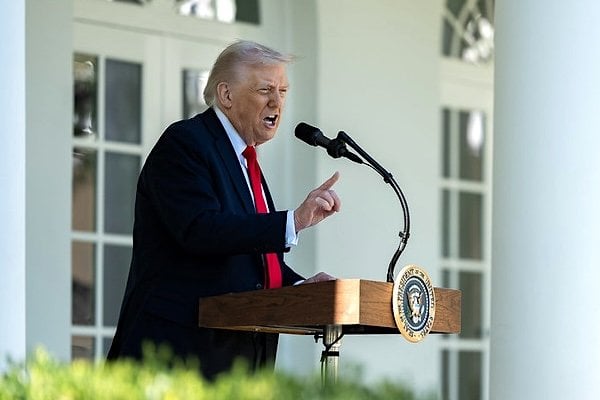 President Donald Trump hosts a Rose Garden Club lunch, Tuesday, Oct. 21, 2025, in the White House Rose Garden. (Official White House photo by Abe McNatt)