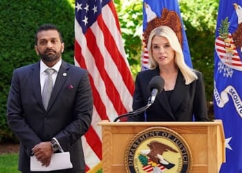 U.S. Attorney General Pam Bondi and FBI Director Kash Patel (U.S. Justice Department photo)