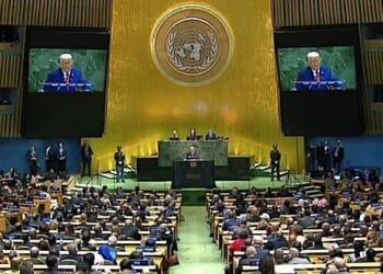 President Donald Trump addresses the United Nations General Assembly in New York City on Tuesday, Sept. 23, 2025 (Video screenshot)