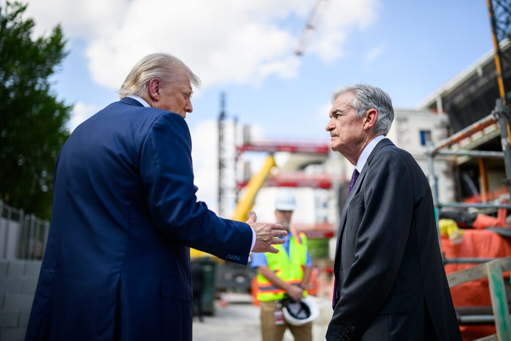 Donald Trump and Jerome Powell