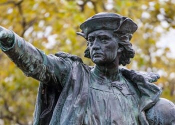 A statue of Christopher Columbus at the Catedral de Sevilla in Seville, Spain (Unsplash)