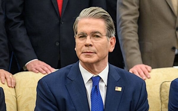 Treasury Scott Bessent looks on as President Donald Trump and President Ferdinand Marcos Jr. of the Philippines participate in a bilateral meeting, Tuesday, July 22, 2025, in the Oval Office. (Official White House photo by Daniel Torok)