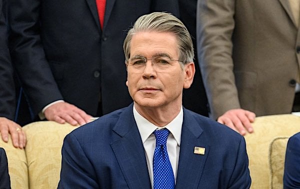 Treasury Scott Bessent looks on as President Donald Trump and President Ferdinand Marcos Jr. of the Philippines participate in a bilateral meeting, Tuesday, July 22, 2025, in the Oval Office. (Official White House photo by Daniel Torok)