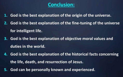 Dr. Craig's opening speech summary slide