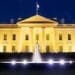 The White House is illuminated in gold light in recognition of Childhood Cancer Awareness Month, Thursday, Sept. 23, 2021. (Official White House photo by Erin Scott)