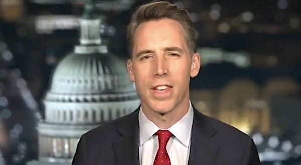 U.S. Sen. Josh Hawley, R-Mo. (Video screenshot)