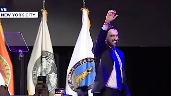 Zohran Mamdani winning the New York City mayor race on Tuesday, Nov. 4, 2025 (Video screenshot)