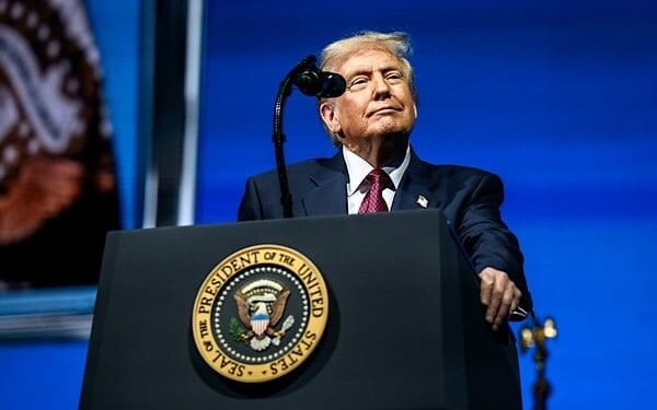 President Donald Trump delivers remarks at the America Business Forum Miami at the Kaseya Center in Miami, Florida, Wednesday, Nov. 5, 2025. (Official White House photo by Molly Riley)