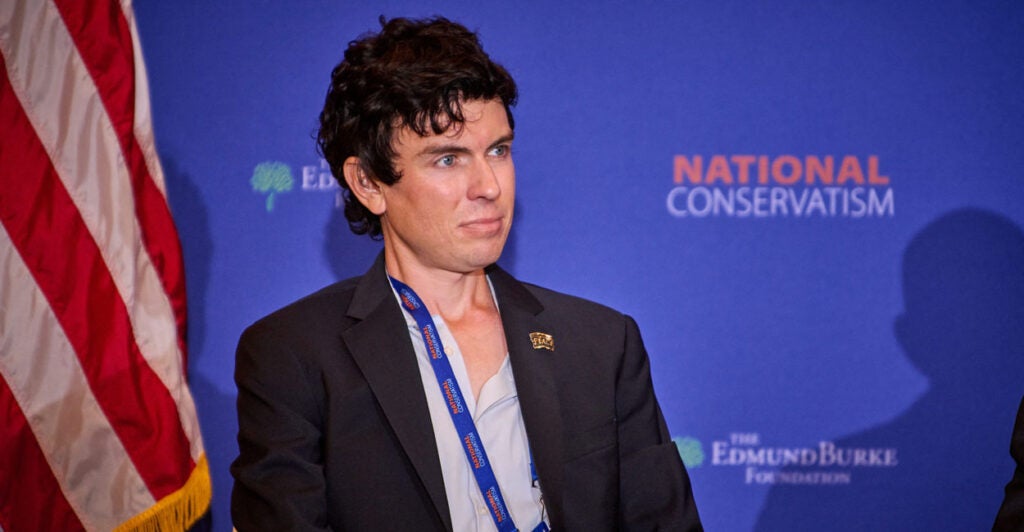Curt Mills speaks at the National Conservatism Conference in Washington, D.C.