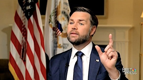 Vice President JD Vance on NBC's 'Meet the Press' on Sunday, Aug. 24, 2025 (Video screenshot)