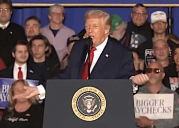 President Donald Trump speaks at a rally in Mount Pocono, Pennsylvania, Tuesday, Dec. 9, 2025