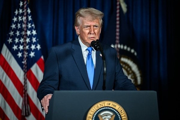 President Donald Trump addresses the nation on the shooting of two National Guard soldiers in Washington, D.C., Wednesday, Nov. 26, 2025, from his residence in Mar-a-Lago in Palm Beach, Florida. (Official White House photo by Daniel Torok)