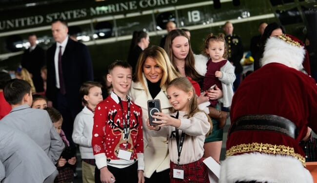 Melania Shares Heartwarming Moments With Military Kids at Christmas Event – RedState