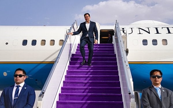 U.S. Secretary of State Marco Rubio arrives at King Khalid International Airport in Riyadh, Saudi Arabia, Monday, May 12, 2025. (Official State Department photo by Freddie Everett)