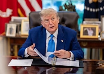 President Donald Trump speaks with Edward Walsh and his family before his swearing-in ceremony for U.S. Ambassador to Ireland, Thursday, June 19, 2025, in the Oval Office. (Official White House photo by Daniel Torok)