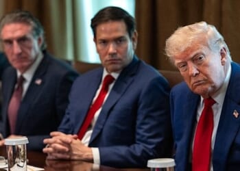 President Donald Trump holds a Cabinet meeting, Wednesday, April 30, 2025, in the Cabinet Room. Seated at left is Interior Secretary Doug Burgum and Secretary of State Marco Rubio, center. (Official White House photo by Molly Riley)