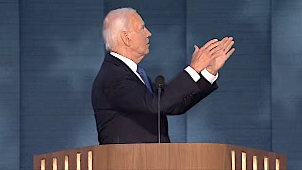 Joe Biden speaks on Night 1 of the Democratic National Convention in Chicago on Monday, Aug. 19, 2024 (Video screenshot)