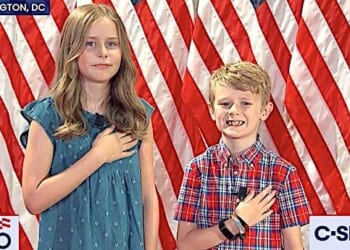 Children recite the Pledge of Allegiance at the Republican National Convention on Thursday, Aug. 27, 2020 (RNC video screenshot)