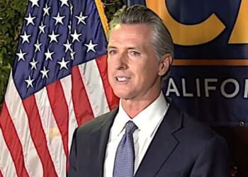 Gov. Gavin Newsom, D-Calif., upon winning a recall election on Tuesday, Sept. 14, 2021. (Video screenshot)