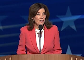 Gov. Kathy Hochul, D-N.Y., speaks on Night 1 of the Democratic National Convention in Chicago on Monday, Aug. 19, 2024 (Video screenshot)