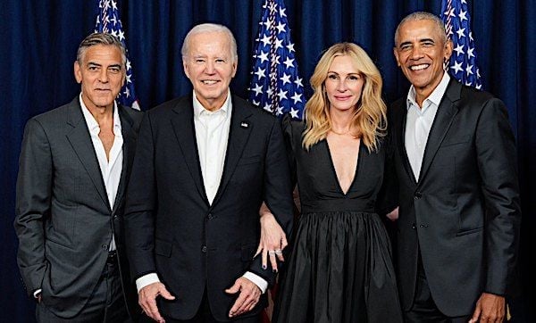 George Clooney, Joe Biden, Julia Roberts and Barack Obama (X/Joe Bidden)