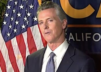 Gov. Gavin Newsom, D-Calif., upon winning a recall election on Tuesday, Sept. 14, 2021. (Video screenshot)